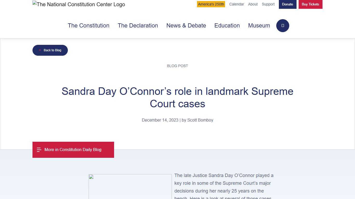 Sandra Day O’Connor’s role in landmark Supreme Court cases Constitution Center